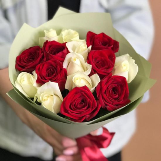 Red and white roses